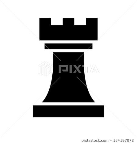 Chess rook silhouette icon 134197078