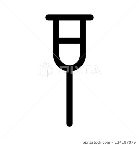 Crutches silhouette Crutches silhouette 134197079