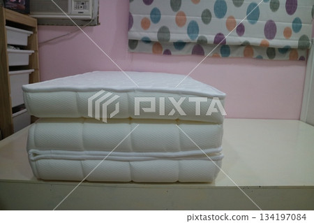 Folding mattress foam bedding in the bedroom 134197084