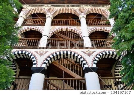 Bulgaria, Rila Village, Rila Monastery, outer sanctuary Bulgaria, Rila Village, Rila Monastery, outer sanctuary 134197167