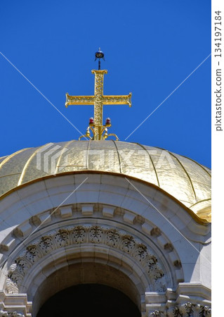 Bulgaria, Sofia, Alexander Nevsky Cathedral, cross on the dome, Bulgarian Orthodox Church 134197184