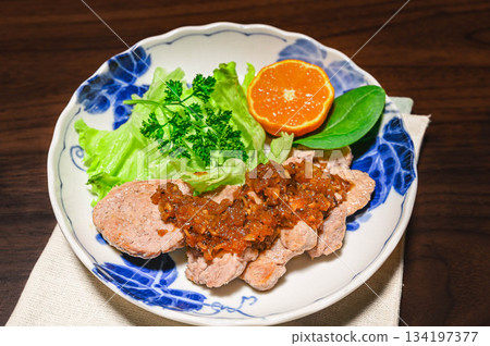 Sautéed pork tenderloin with Japonaise sauce 134197377