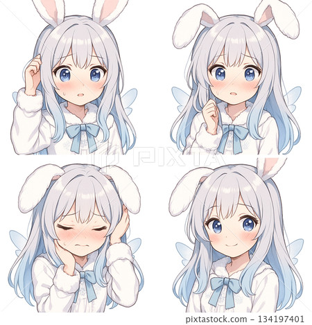 可愛的雪兔套裝 134197401