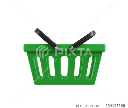 Green empty Shopping Cart from a supermarket for shopping. Shopping Basket, Shopping bag, 3d rendering of the icon on a transparent background Green empty Shopping Cart from a supermarket for shopping. Shopping Basket, Shopping bag, 3d rendering of the icon on a transparent background 134197566