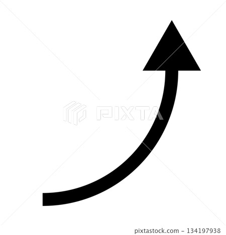 A simple upward-sloping curved arrow A simple upward-sloping curved arrow 134197938