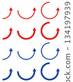 Curved arrow set (red and blue) 134197939