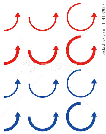 Curved arrow set (red and blue) Curved arrow set (red and blue) 134197939