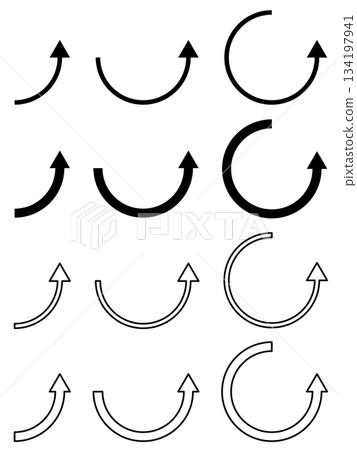 Curved arrow set (black and white) 134197941