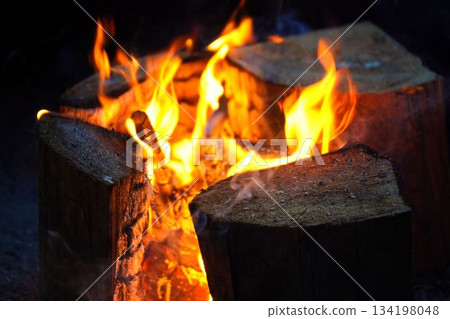 黑夜中閃爍的營火 134198048