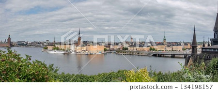 scenic view of the Old Town (Gamla Stan) in Stockholm, Sweden 134198157
