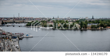 city view of old town of stockhold sweden on cloudy day 134198170