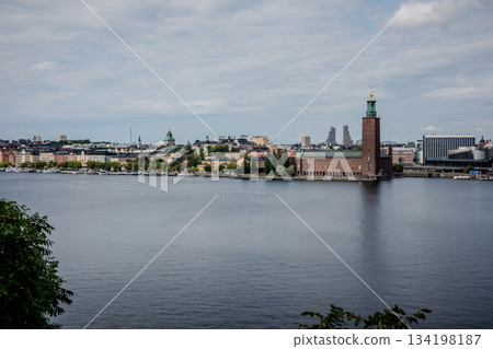scenic view of the Old Town (Gamla Stan) in Stockholm, Sweden 134198187