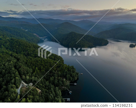 Beautiful landscape scenes at lake jocassee south carolina 134198231