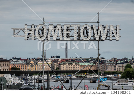 city view of old town of stockhold sweden on cloudy day 134198261