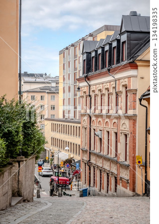 Historical old streets and architecture Old town of Stockholm, Sweden 134198335