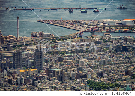 Kobe cityscape seen from Mt. Rokko Kobe cityscape seen from Mt. Rokko 134198404