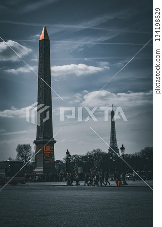 Luxor Obelisk and the Eiffel Tower Luxor Obelisk and the Eiffel Tower 134198829