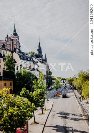 Stockholm Sweden panoramic view downtown and Gamla Stan Old Town over calm water Stockholm Sweden panoramic view downtown and Gamla Stan Old Town over calm water 134199269