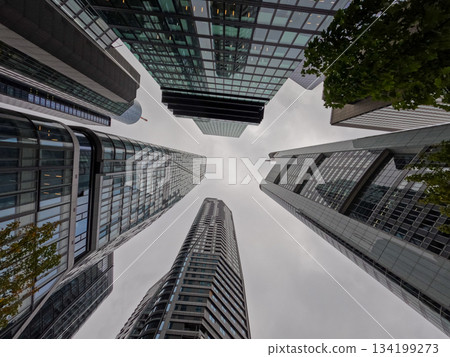 frankfurt germany view up at highrise buildings frankfurt germany view up at highrise buildings 134199273