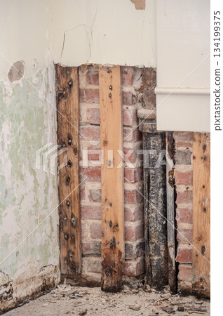 historic building interior demolition and construction 134199375