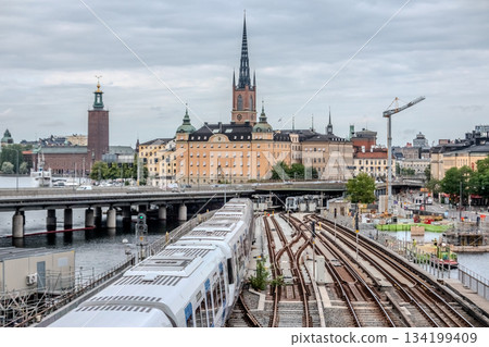 city view of old town of stockhold sweden on cloudy day 134199409