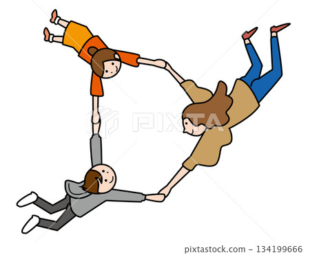 空中飛行的人們 134199666