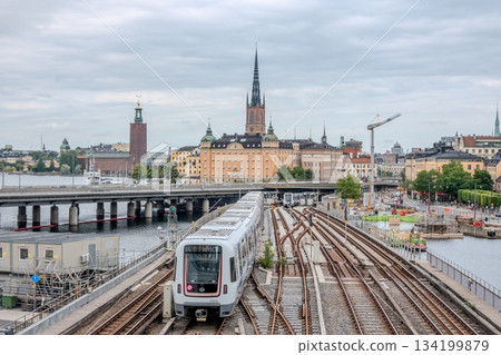 city view of old town of stockhold sweden on cloudy day city view of old town of stockhold sweden on cloudy day 134199879