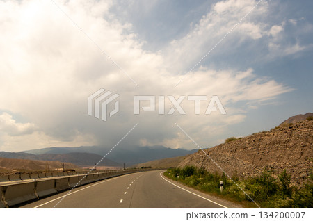 Central asia kyrgyzstan national park gorge nature scenes 134200007
