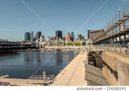 Montreal city skyline panorama over river in the day with urban buildings 134200241