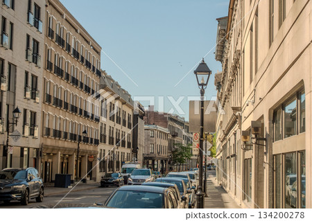 Old Montreal street view with historical buildings Old Montreal street view with historical buildings 134200278