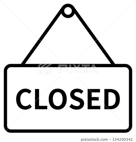 商店關門標誌（簡單圖示） 134200342