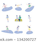 Figure skater illustration set 2 134200727