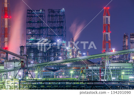 岡山縣倉敷市水島工廠夜景 134201090