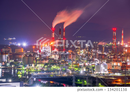 岡山縣倉敷市水島工廠夜景 134201138