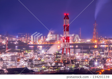 岡山縣倉敷市水島工廠夜景 134201139