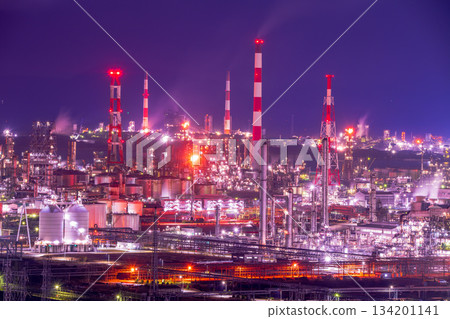 岡山縣倉敷市水島工廠夜景 134201141