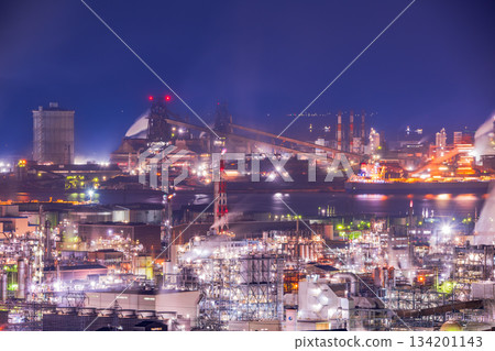 岡山縣倉敷市水島工廠夜景 134201143
