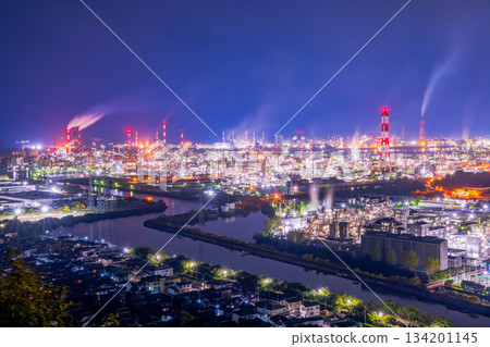 岡山縣倉敷市水島工廠夜景 134201145