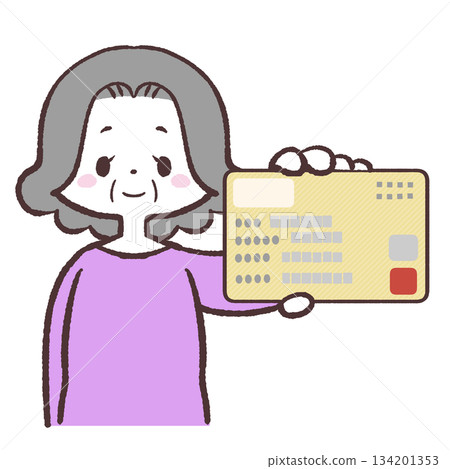 圖解:一位老年婦女展示她的健康保險資格確認證書 圖解:一位老年婦女展示她的健康保險資格確認證書 134201353