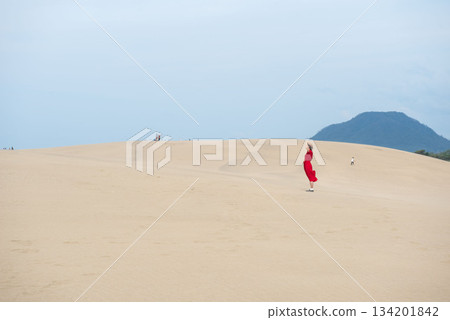 Woman at Tottori Sand Dunes 134201842