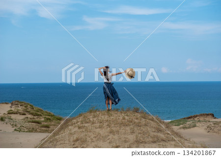 Woman at Tottori Sand Dunes 134201867
