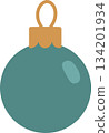 Simple Flat Blue Christmas Ornament Illustration for Holiday Decoration 134201934