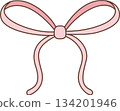 Cute Pastel Pink Ribbon Bow Illustration for Gift Wrapping and Decoration 134201946