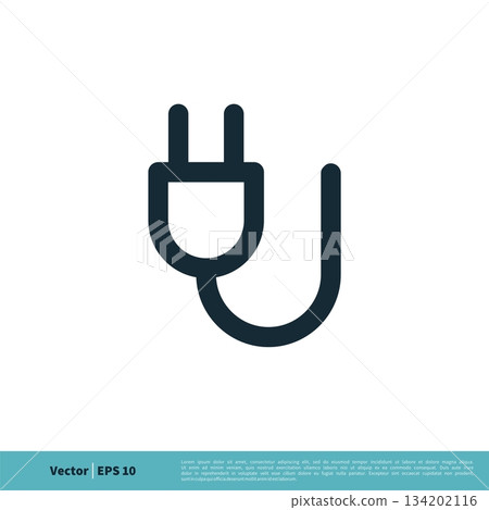 Electric Connection Wire Icon Vector Logo Template Illustration Design. Vector EPS 10. Electric Connection Wire Icon Vector Logo Template Illustration Design. Vector EPS 10. 134202116