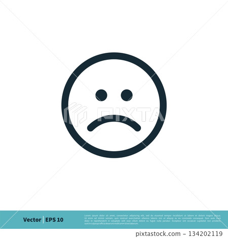 Sad Emoticon Icon Vector Logo Template Illustration Design. Vector EPS 10. 134202119