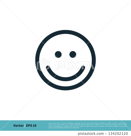 Smile Emoticon Icon Vector Logo Template Illustration Design. Vector EPS 10. 134202120