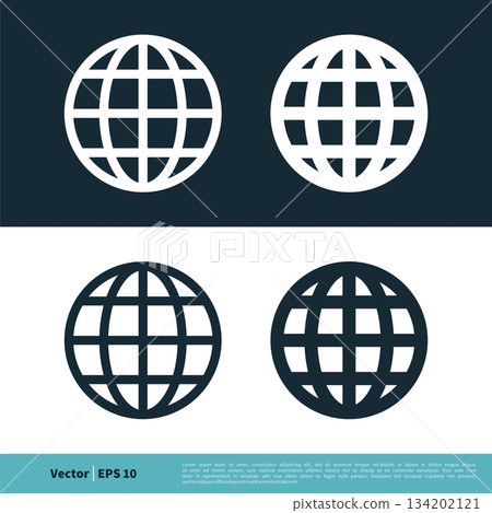 Globe Set Icon Vector Logo Template Illustration Design. Vector EPS 10. 134202121