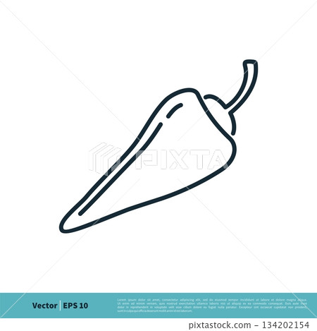 Chili Spicy Icon Vector Logo Template Illustration Design. Vector EPS 10. 134202154