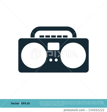 Stereo Radio Band Icon Vector Logo Template Illustration Design. Vector EPS 10. 134202222
