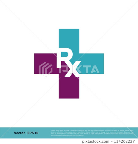 RX Letter Medical Cross Icon Vector Logo Template Illustration Design. Vector EPS 10. 134202227